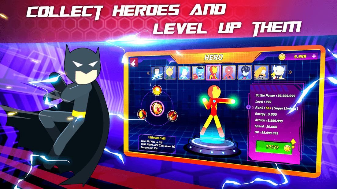 Изображение к игре Бой героев Супер Stickman