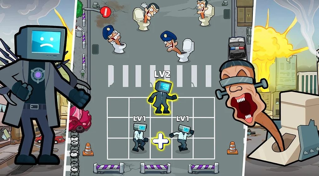 Изображение к игре Merge War: Skibidi vs Kamera Много денег